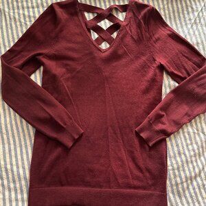 Love Elle Maroon Burgundy Thin Sweater Top Size Small